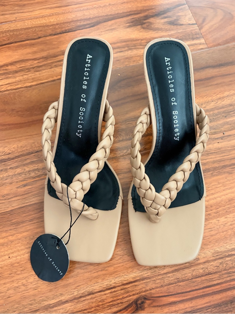 Articles of Society Braided Strap Heels Nude Size 8 NWT